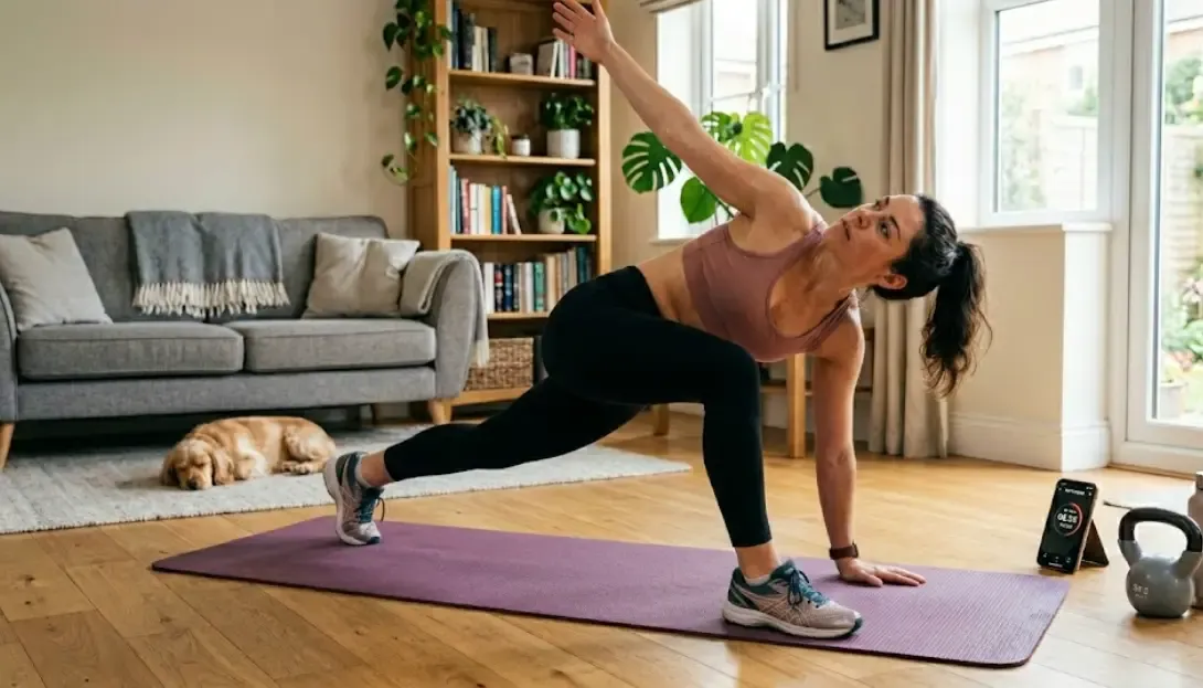 Chica haciendo ejercicios de movilidad articular y calentamiento