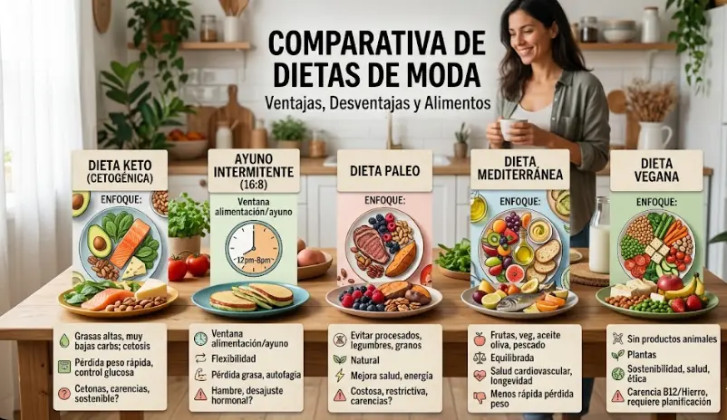 Keto, Paleo, Ayuno Intermitente: ¿Cuál es la mejor dieta? Análisis científico 2026