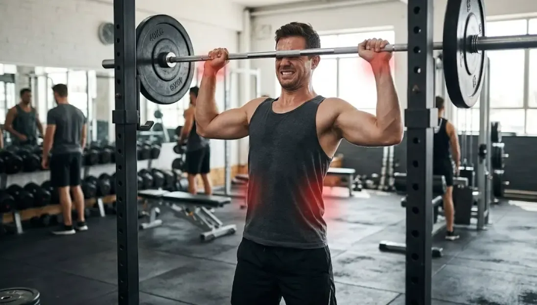 Errores comunes press militar gimnasio dolor