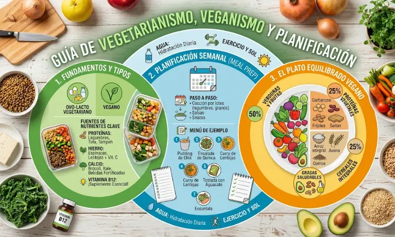 Guía de Vegetarianismo y Veganismo: Planificación, Proteínas y B12
