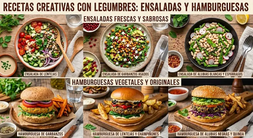 Recetas de Legumbres Creativas: Ensaladas y Hamburguesas que Sorprenden