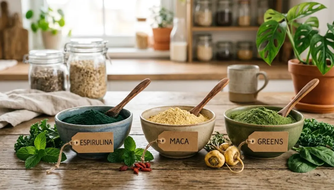 Superalimentos en Polvo (2026): Espirulina, Maca o Greens ¿Cuál es mejor?