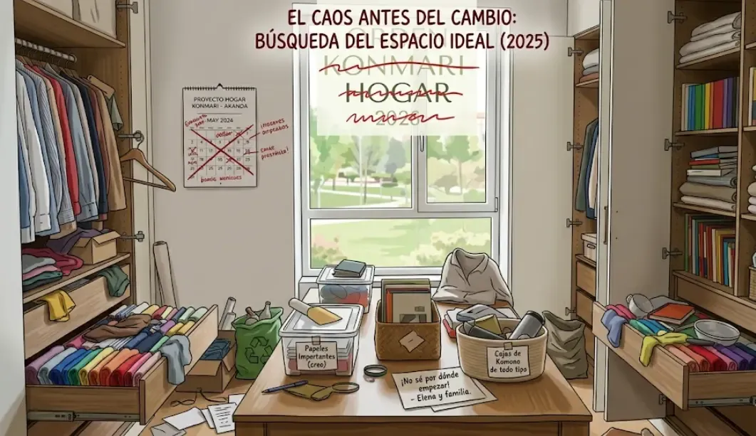 Visualización del espacio ideal antes de ordenar con KonMari